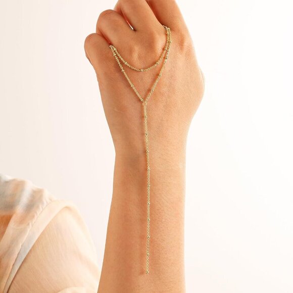 Lariat Necklace for Women, Long Chain, Drop & Layered Designs, Dainty Non-Tarnis - Picture 6 of 7